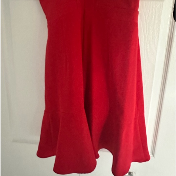 Chelsea 28 Red Peplum Hemline Ruffled Sleeve Racer Back Dress - Picture 4 of 9